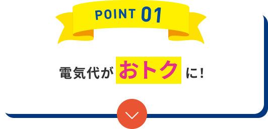 Point1 電気代がおトクに！