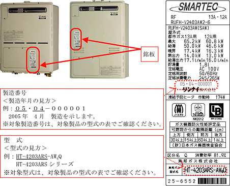 対象製品の見分け方