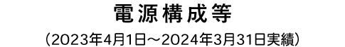 電源構成等（2023年4月1日～2024年3月31日実績値）
