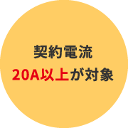 契約電流20A以上が対象