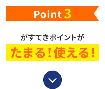 Point3 がすてきポイントがたまる！使える！