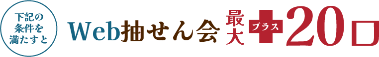 下記の条件を満たすとWeb抽せん会最大プラス20口