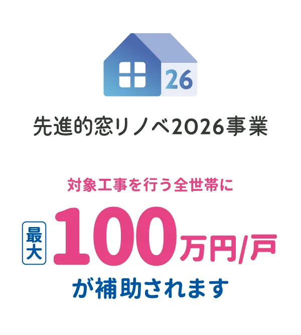 先進的窓リノベ2024年度 最大100万円/月が補助されます