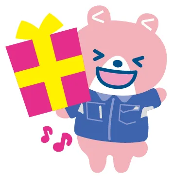 プレゼントボックスをもつくらしべあ