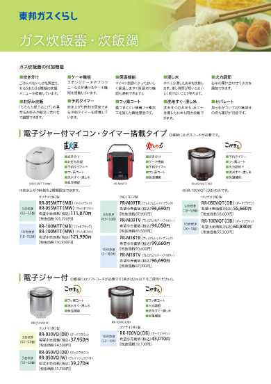 ガス炊飯器・炊飯鍋