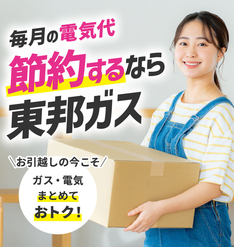 毎月の電気代 節約するなら東邦ガス お引越しの今こそ ガス・電気まとめておトク！