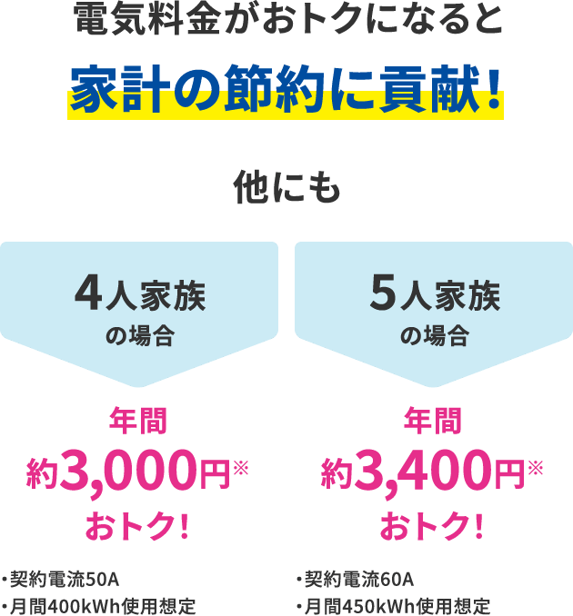 電気料金がおトクになると家計の節約に貢献!