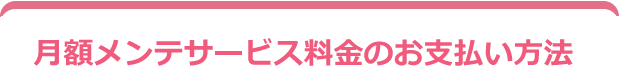 月額メンテサービス料金のお支払い方法